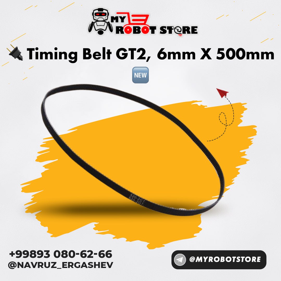 Timing belt GT2, 6mm x 500mm